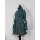 Vestido Queule lanilla  turquesa 2
