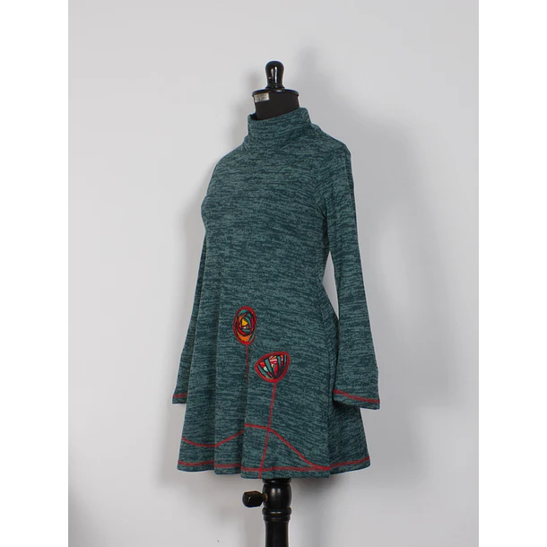 Vestido Queule lanilla  turquesa 2