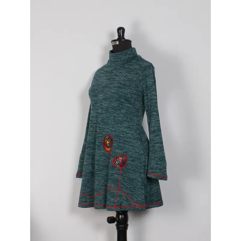 Vestido Queule lanilla  turquesa