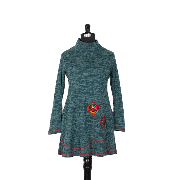 Vestido Queule lanilla  turquesa 1