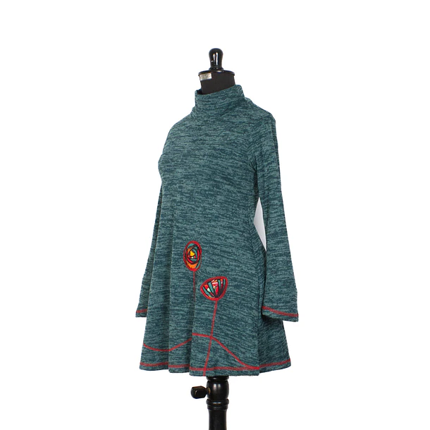 Vestido Queule lanilla  turquesa 4