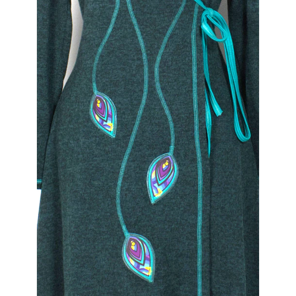 Vestido doble cruce Puelo Turquesa 4