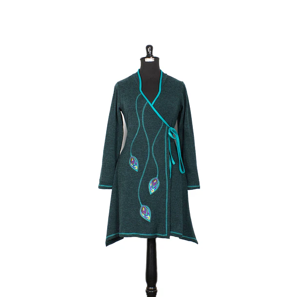 Vestido doble cruce Puelo Turquesa 1
