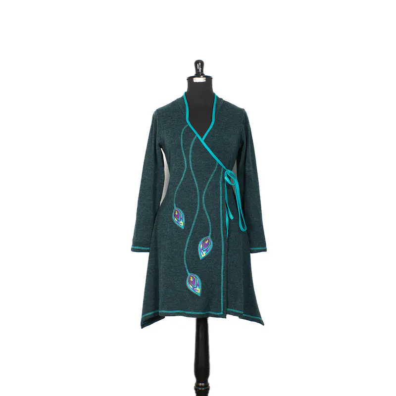 Vestido doble cruce Puelo Turquesa