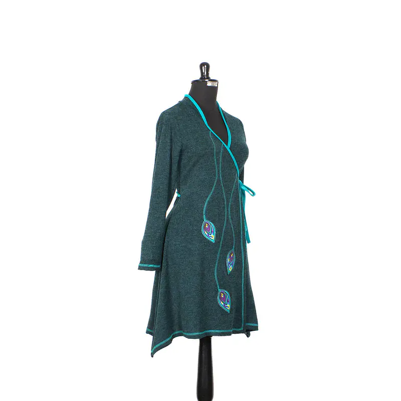 Vestido doble cruce Puelo Turquesa