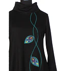 Vestido Queule lanilla negro turquesa 2