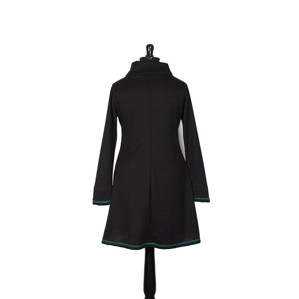 Vestido Queule lanilla negro turquesa 6