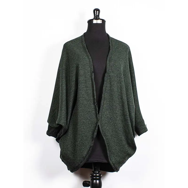 Tapado kimono lanilla Puer verde TALLA ÚNICA