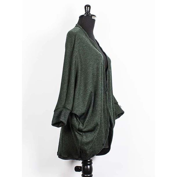 Tapado kimono lanilla Puer verde 2