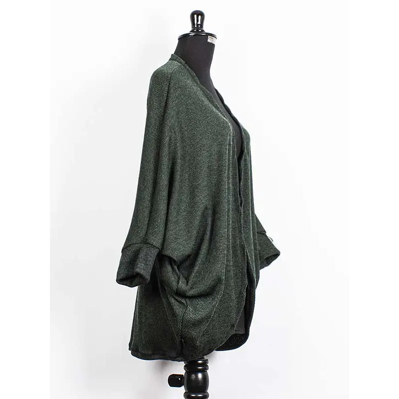Tapado kimono lanilla Puer verde TALLA ÚNICA