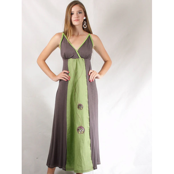 VESTIDO LARGO LINO Y ALGODON TALLA M-L KS10 2