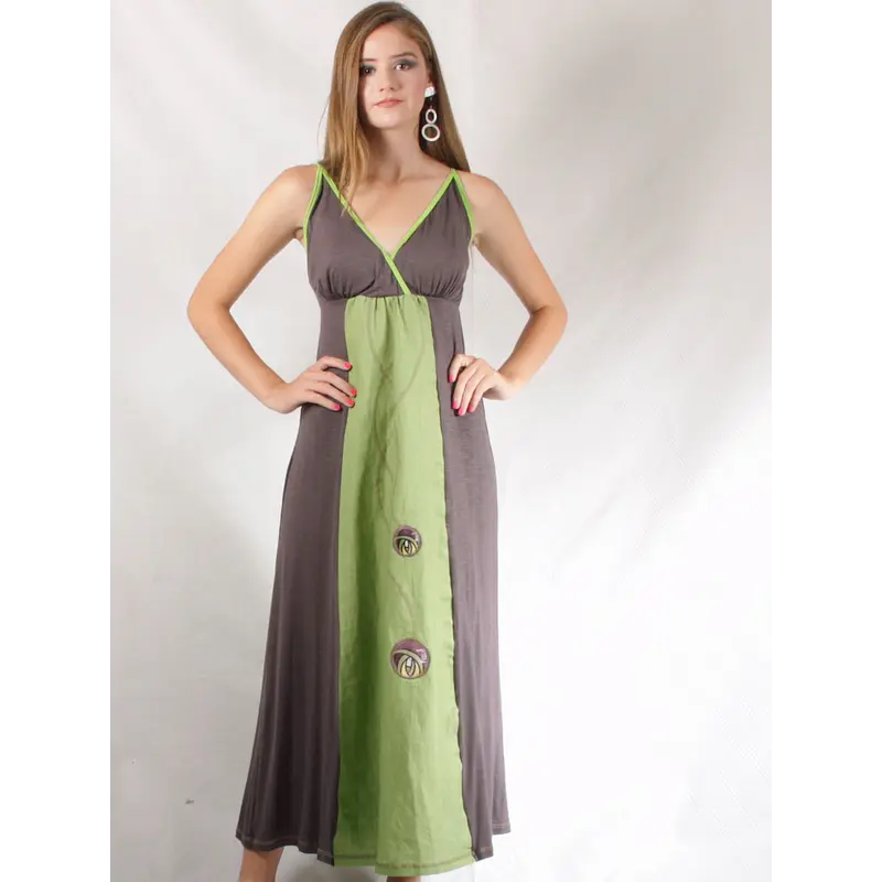VESTIDO LARGO LINO Y ALGODON TALLA M-L KS10