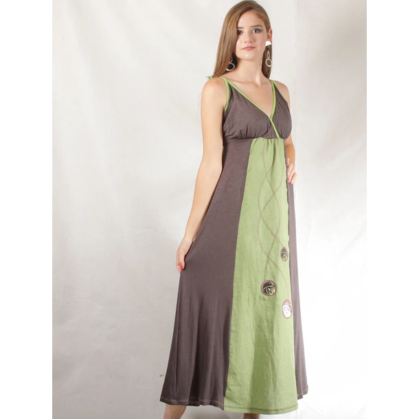 VESTIDO LARGO LINO Y ALGODON TALLA M-L KS10 3