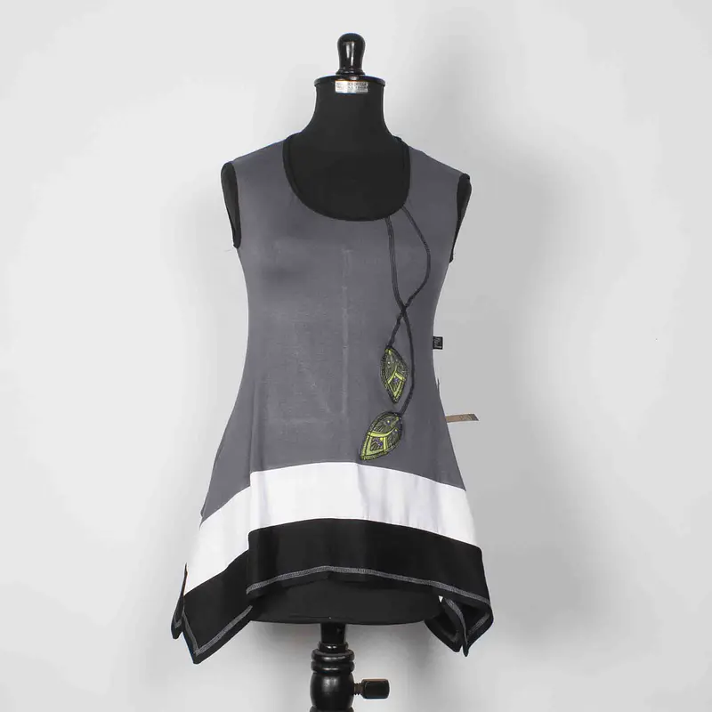 polera gris negro SOLO S KS11