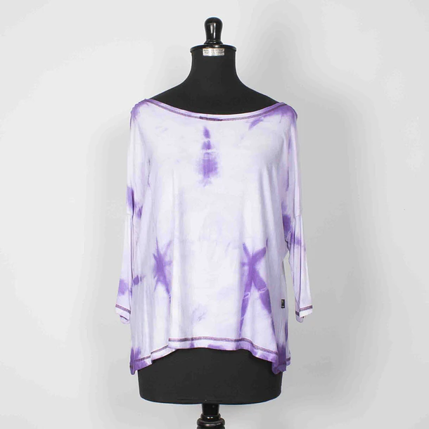 polera modal teñida a mano morado talla única KS11 1