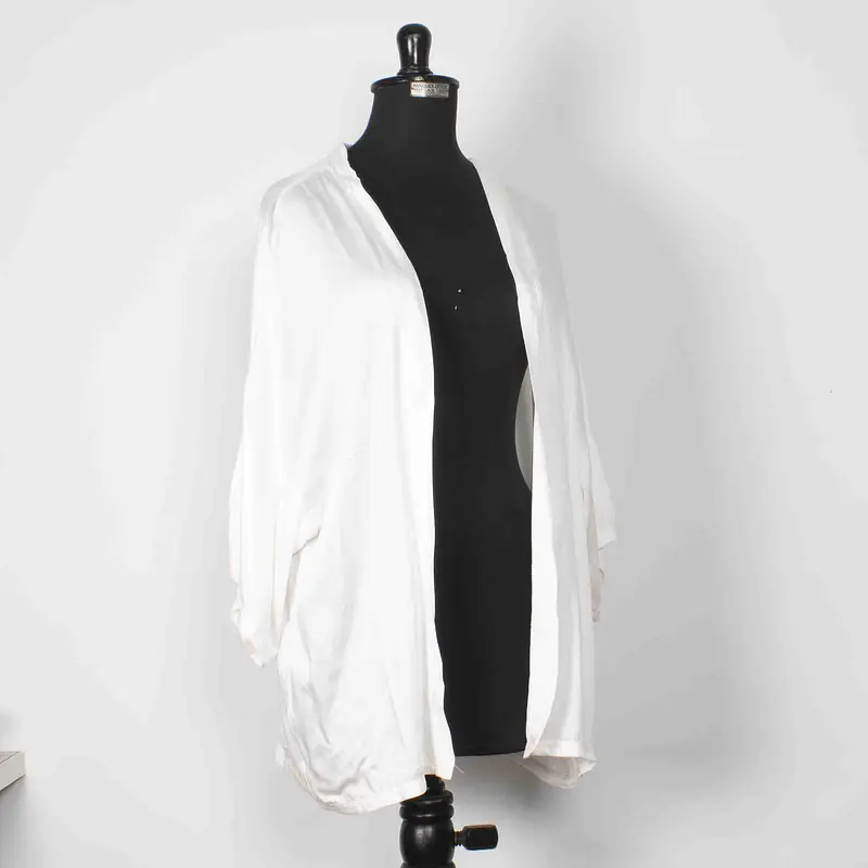 Tapado corte camisero recto en seda Talla única KS11