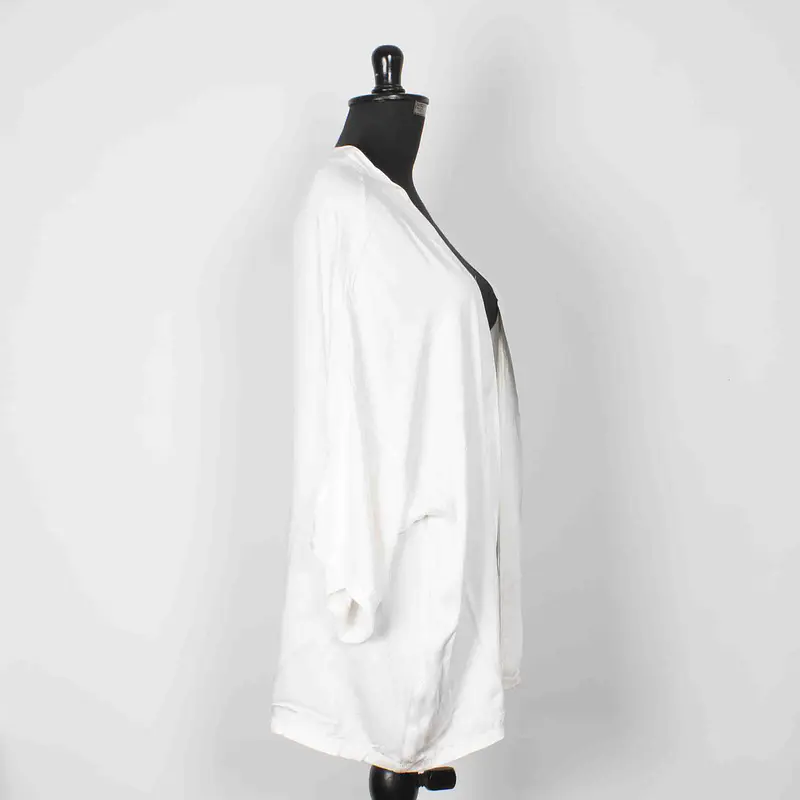 Tapado corte camisero recto en seda Talla única KS11