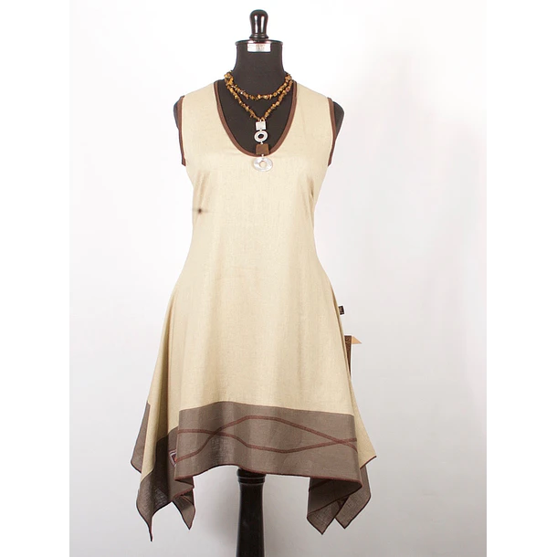 Vestido giglia lino crudo k16 1