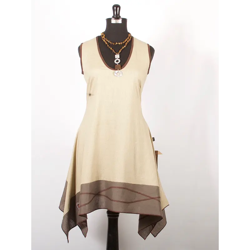 Vestido giglia lino crudo k16
