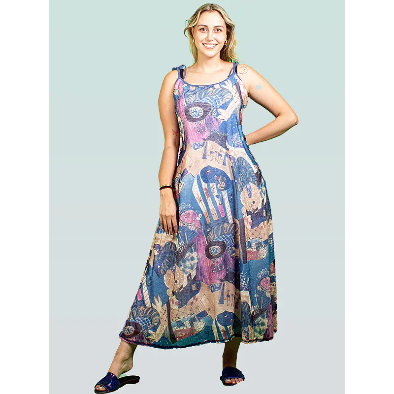Vestido largo Irina Azul  TALLA L KS8 