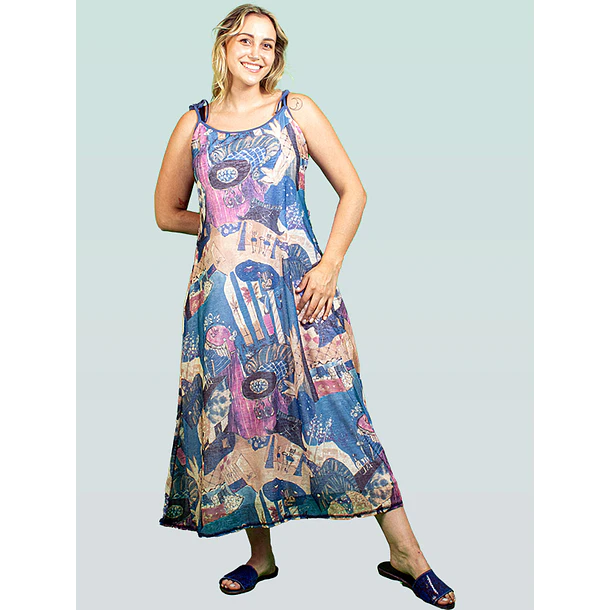 Vestido largo Irina Azul  TALLA L KS8  2