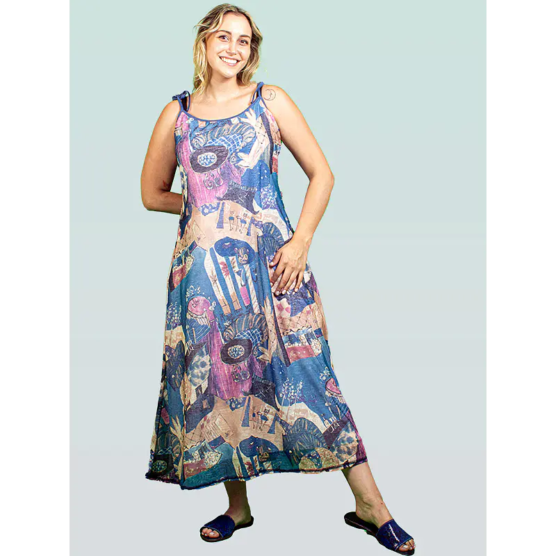 Vestido largo Irina Azul  TALLA L KS8 