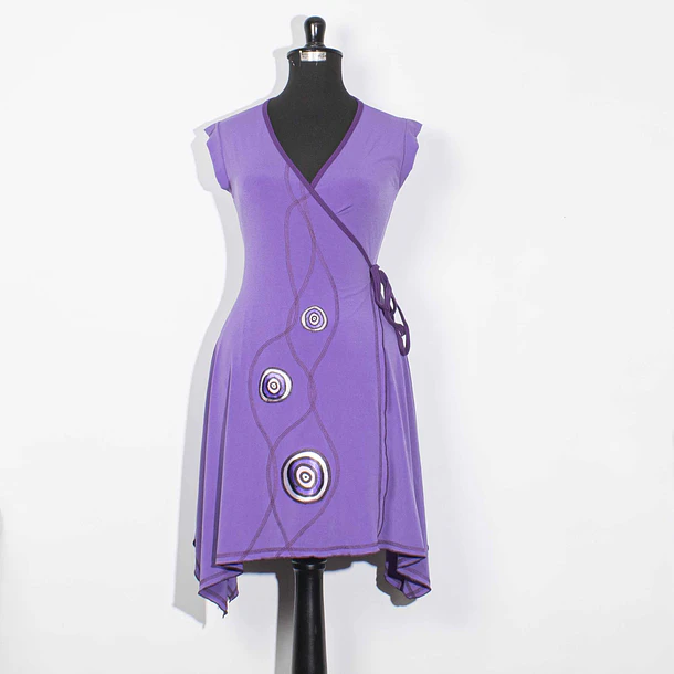 Vestido doble cruce morado TALLA S-M     ks10 1