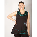 Polera Kona negro turquesa solo S-M KS10 2