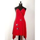 Vestido doble cruce rojo pabilos Talla S KS10 1
