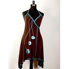Vestido doble cruce cafe pabilos Talla S KS10 1