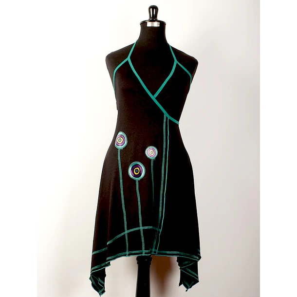 Vestido doble cruce rojo pabilos Talla S KS10- 3