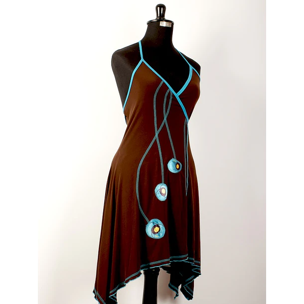Vestido doble cruce cafe pabilos Talla S KS10 2
