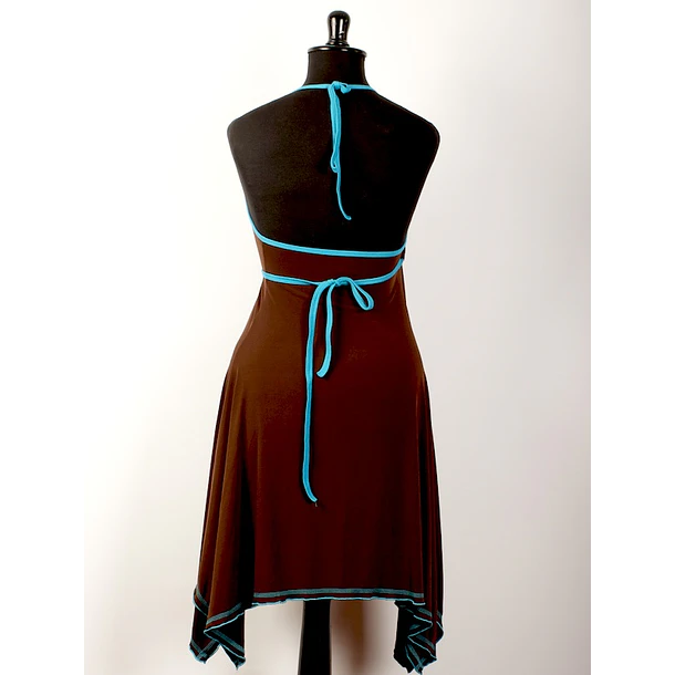 Vestido doble cruce cafe pabilos Talla S KS10 3