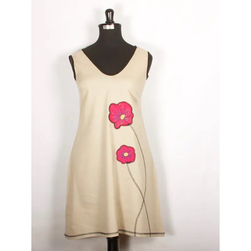 Vestido Lino corto crudo  KS5
