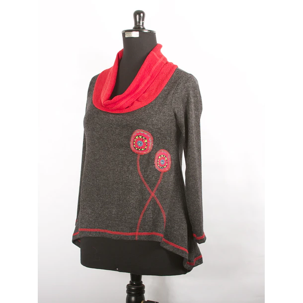 Sweater Caleu carmin S 2