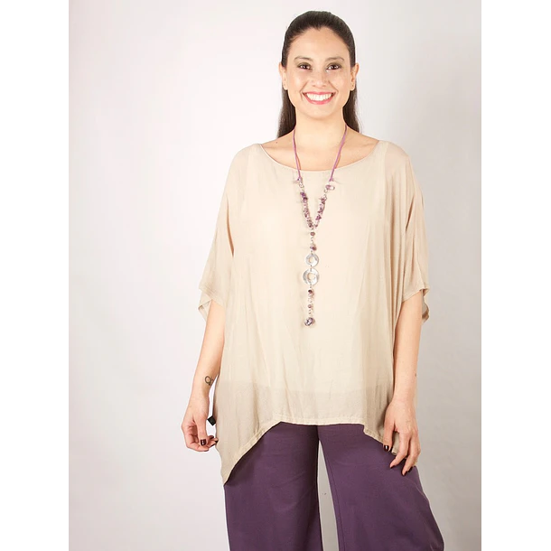 Blusa Fer cuadrada negro y crudo 1