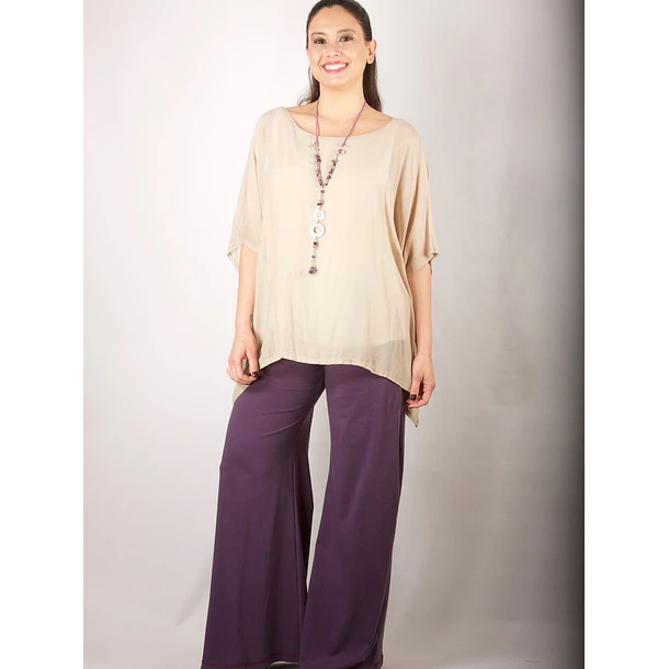 Blusa Fer cuadrada negro y crudo 2
