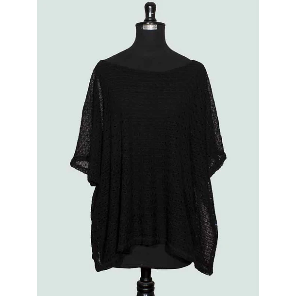 Blusa Fer cuadrada negro y crudo 5