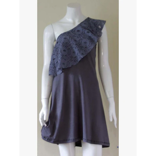 Vestido asimétrico encaje ks7 3