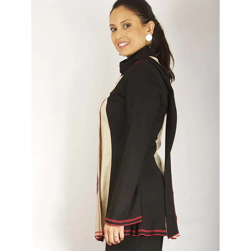 Tapado Bufanda yara lino algodón CRUDO ROJO KS6