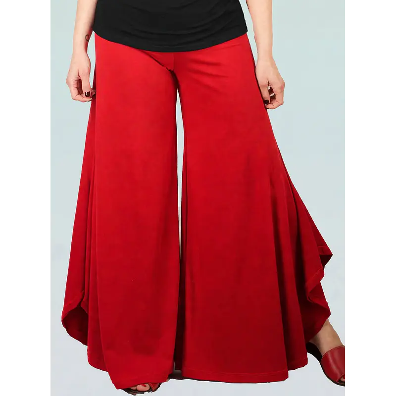 Pantalón palazzo algodón Valencia Rojo L-3XL