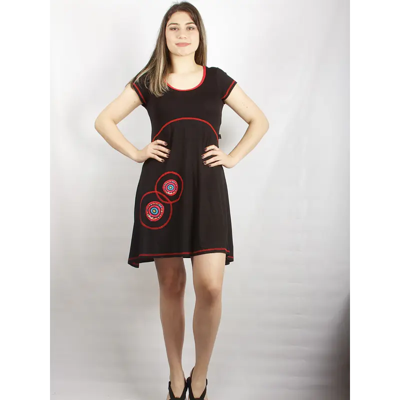 Vestido Vania S negro rojo 