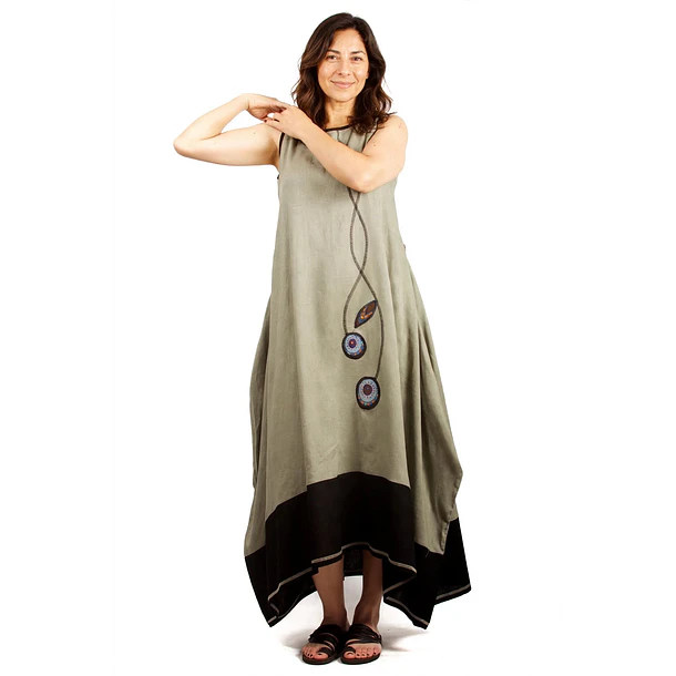 Vestido Tupahue lino Sale solo M  1