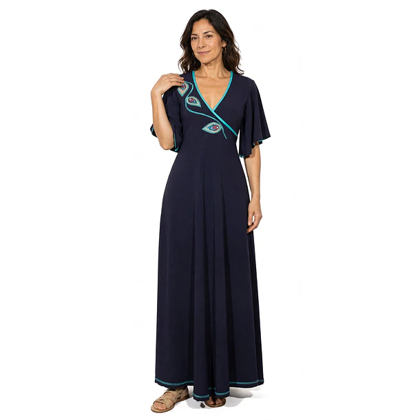 Vestido largo cipres azul marino 1