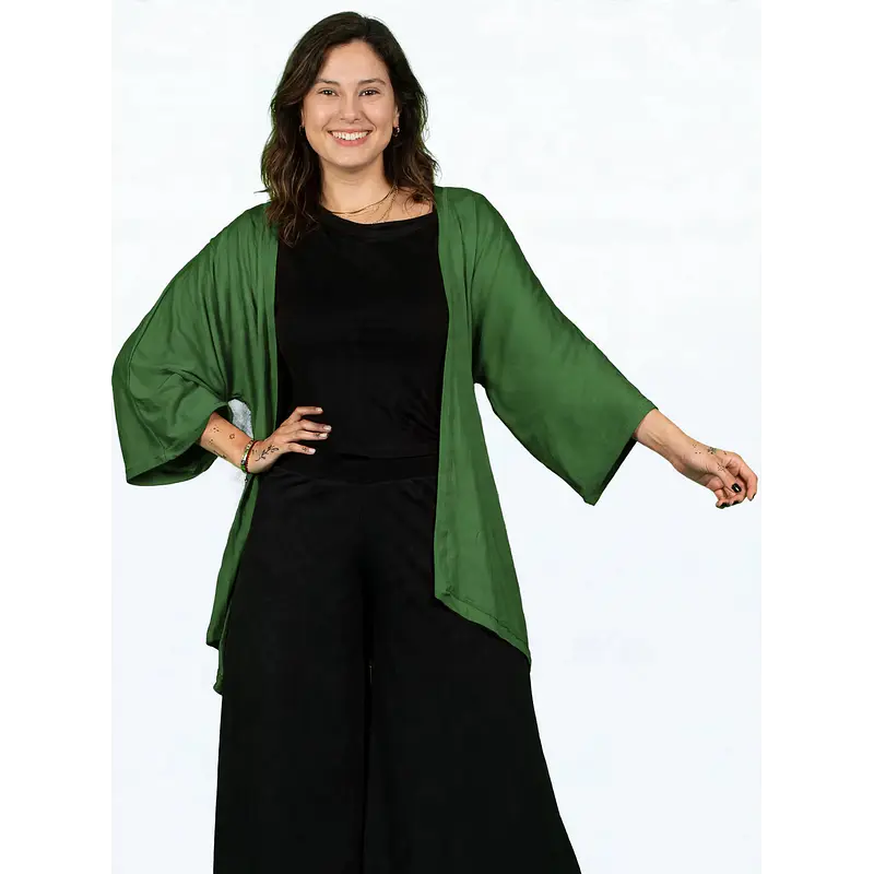 Tapado Kimono Alfonsina verde