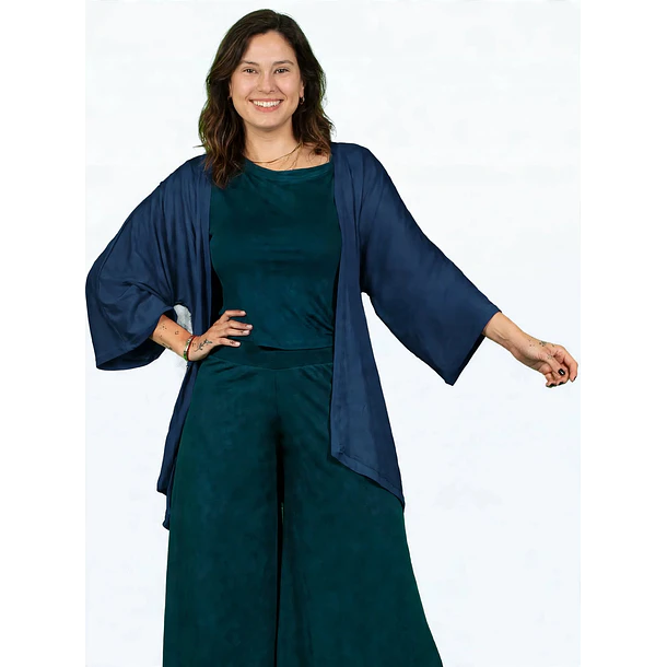 Tapado Kimono Alfonsina AZUL MARINO 2