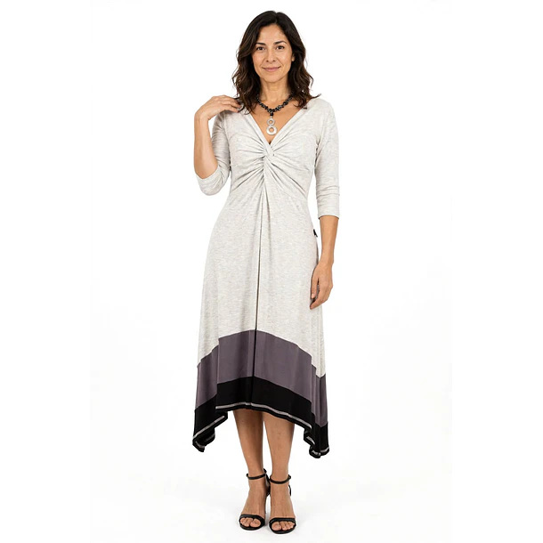 Vestido Nude algodón gris 1