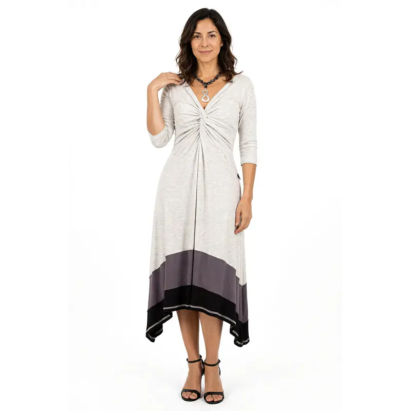 Vestido Nude algodón gris