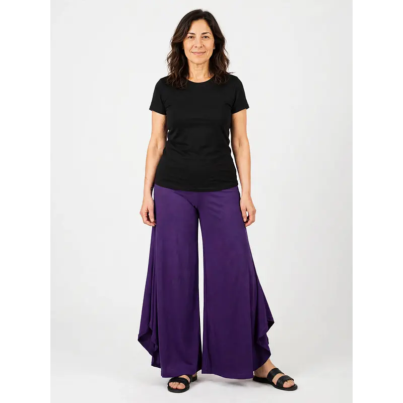 Pantalón palazzo algodón Valencia Morado L-3XL
