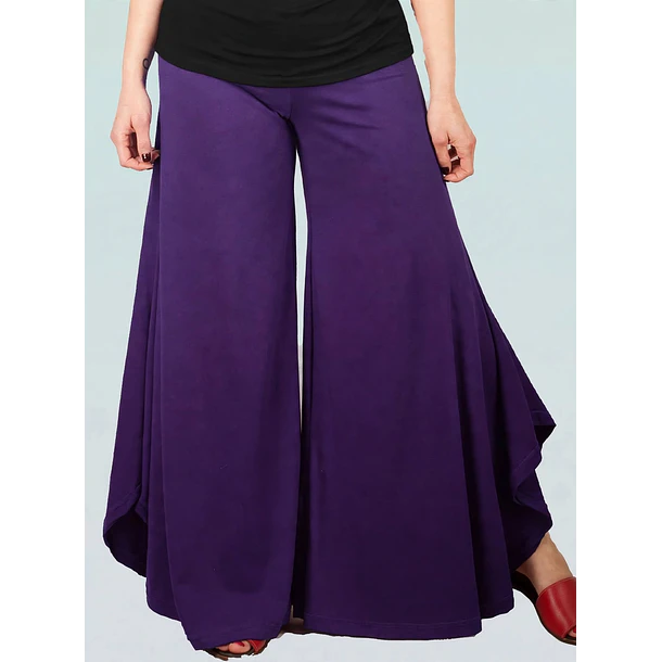 Pantalón palazzo algodón Valencia Morado L-3XL 2